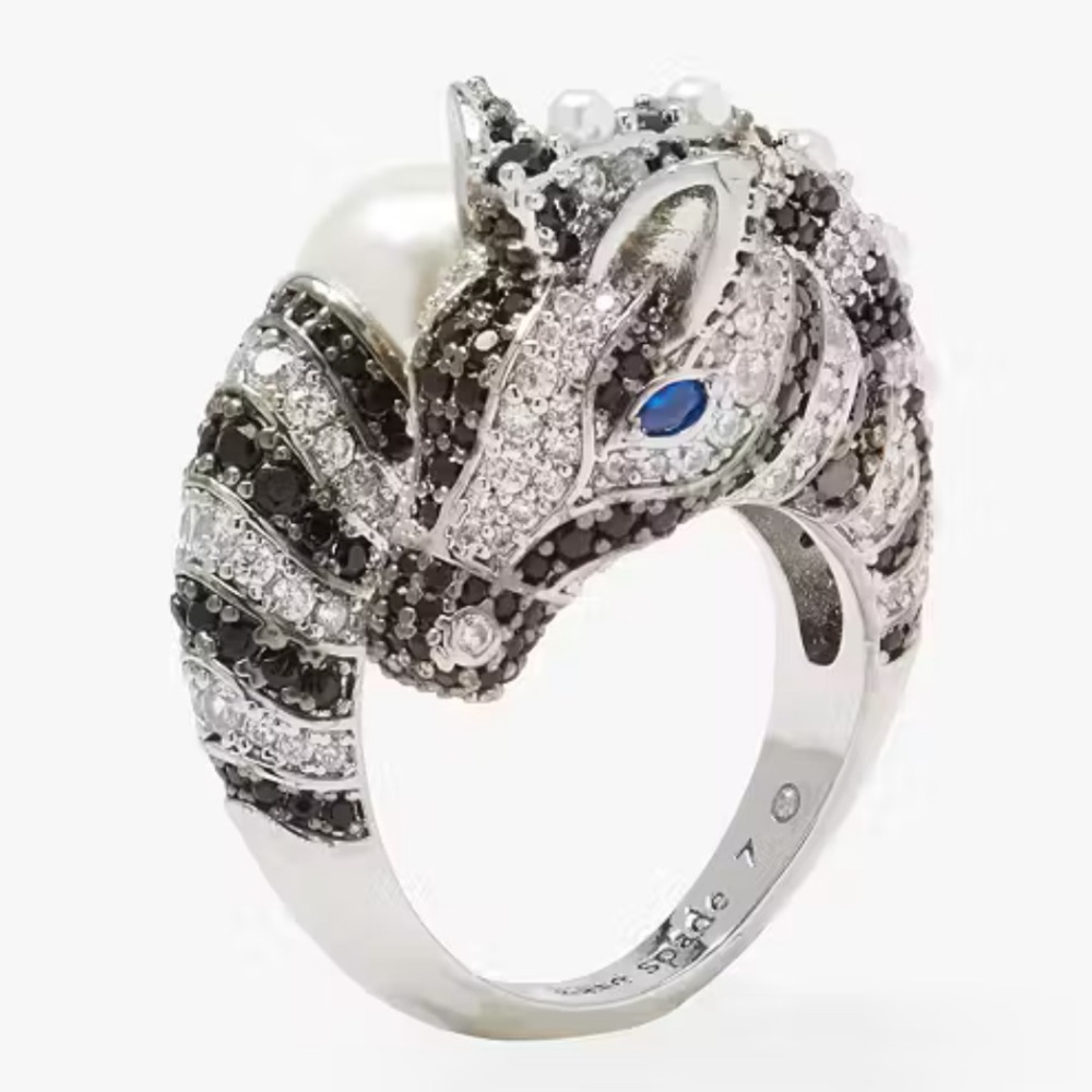 Kate spade Boutique zebra ring size 7